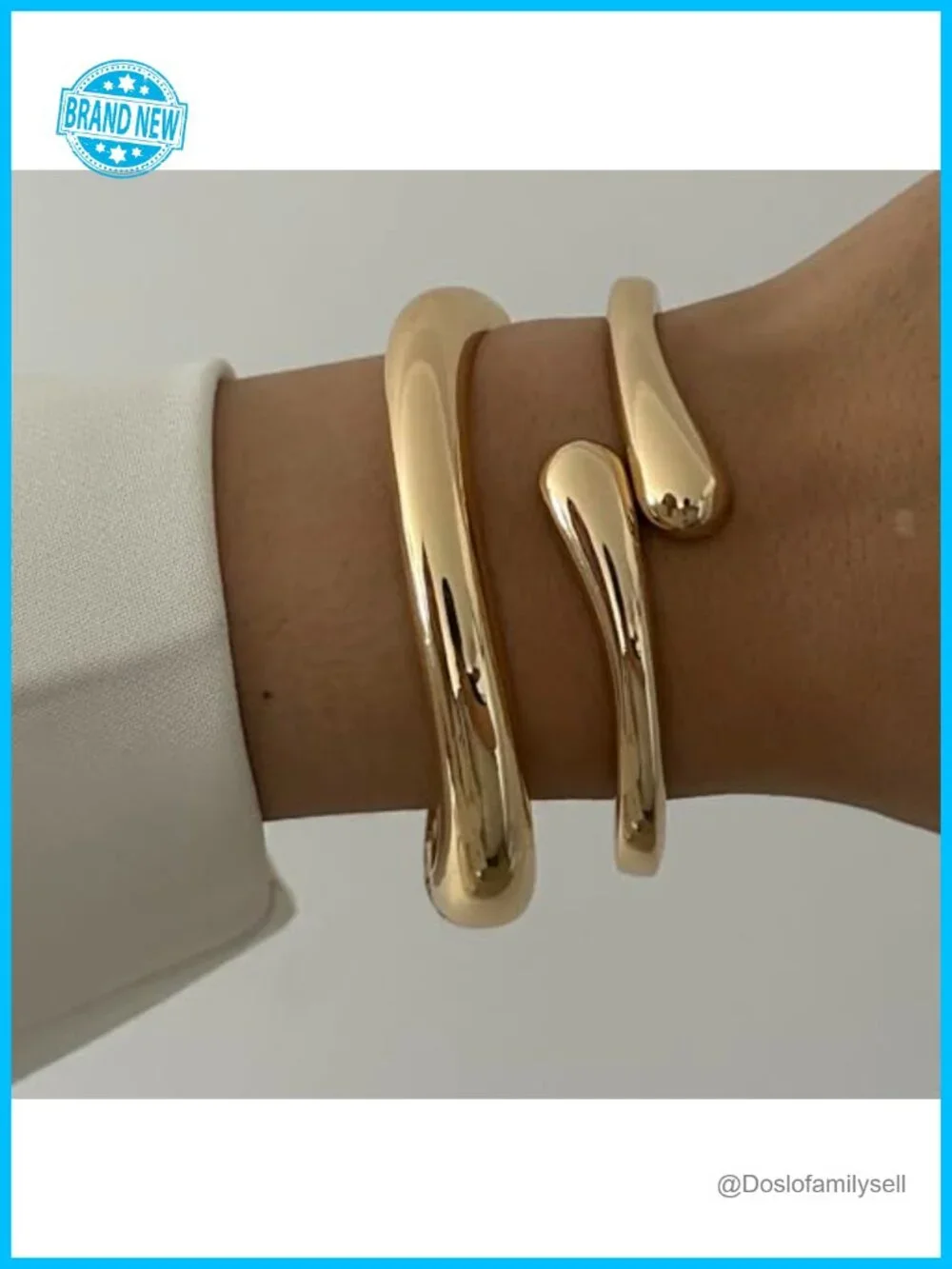 Gold Bangles Women Stackable Bracelet Set Non Tarnish Waterproof